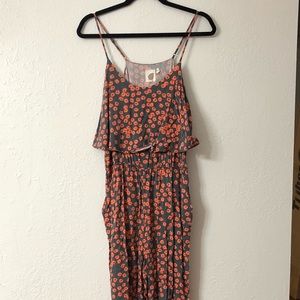 Anthropologie Floral Jumpsuit